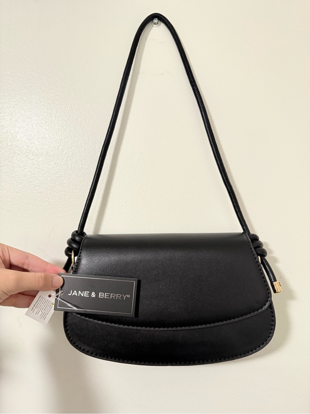 Jane & Berry Black Knot-Detail Shoulder Bag